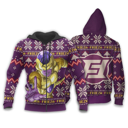 Divesart - Golden Frieza Ugly Christmas pusero ja huppari Custom Anime Dragon Ball -joululahjat
